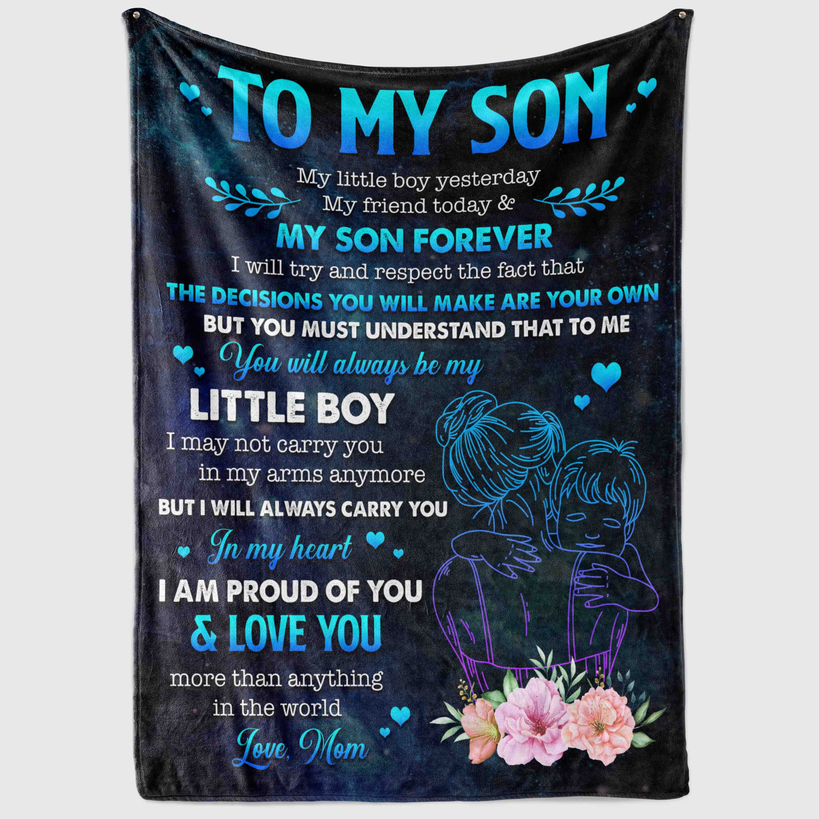 3VT. To My Son My Little Boy blanket mockup