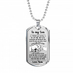 From Mom To My Son I Pray You Will Always Be Safe Dog Tag Pendant Necklace - Inspirational Gifts - Dog Tag (Silver)