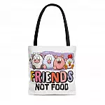 Friends Not Food Pro Vegan AOP Tote Bag- Shoulder Bag - Reusable Grocery Shopping Bag