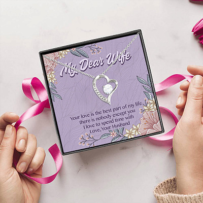 Alternative view of Women My Dear Wife Your Love Is the Best Part of My Life Forever Love Pendant Necklace Gifts for Wife