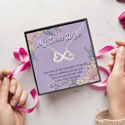 Alternative view of Women My Dear Wife Your Love Is the Best Part of My Life Infinity Heart Pendant Necklace Gifts for Wife