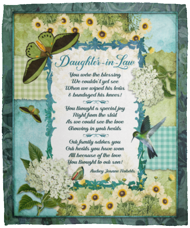 Daughter-in-law Fleece Blanket - Sherpa Blanket - Woven Blanket - Daughter In Law Gifts From Mother In Law, White, Cozy Plush Fleece Blanket - 50x60 Daughter-in-law Fleece Blanket - Sherpa Blanket - Woven Blanket - Daughter In Law Gifts From Mother In Law, White, Cozy Plush Fleece Blanket - 50x60