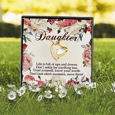 Move Mountains Daughter Gifts Forever Love Pendant Necklace