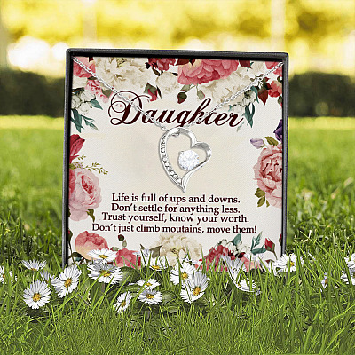 Alternative view of Move Mountains Daughter Gifts Forever Love Pendant Necklace