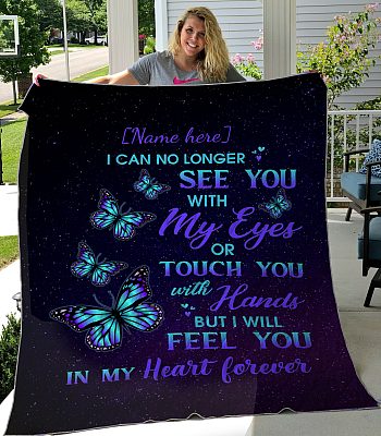 Alternative view of Personalized I Can No Longer See You With My Eyes Touch You With Hands Fleece Blanket - Mink Blanket