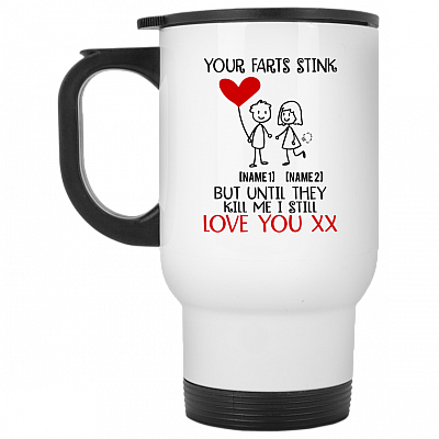 14 oz. White Travel Mug