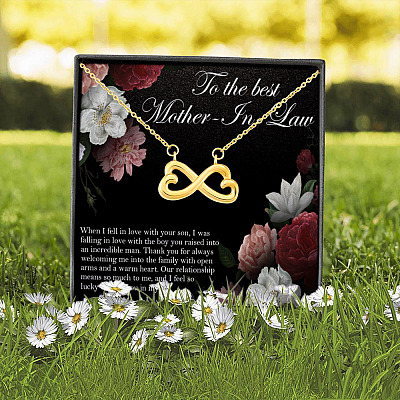 To The Best Mother-in-Law Infinity Heart Pendant Necklace