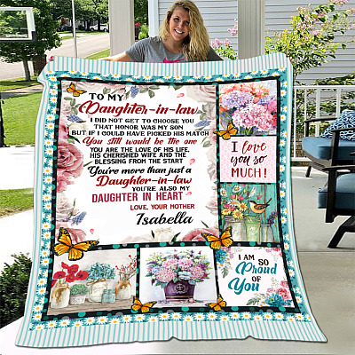 Alternative view of Personalized To My Daughter In Law I Didn't Get To Choose You Fleece Blanket - Sherpa Blanket - Woven Blanket