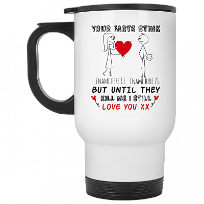 14 oz. White Travel Mug