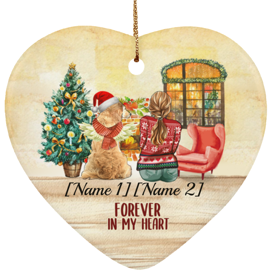 Personalized Golden Retriever Forever In My Heart Christmas Ornament 2020 - Holiday Flat Heart Ornament, White, Heart Ornament Personalized Golden Retriever Forever In My Heart Christmas Ornament 2020 - Holiday Flat Heart Ornament, White, Heart Ornament