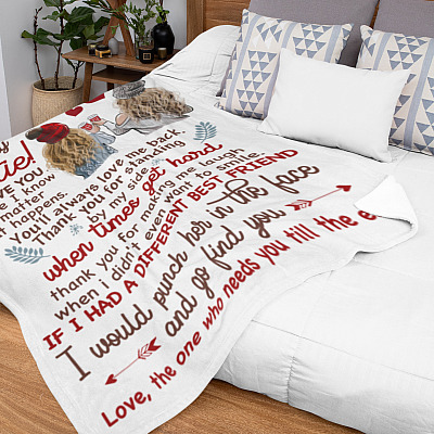 Alternative view of To My Bestie I Love You Because I Know No Matter What Happen Fleece Blanket - Premium Sherpa Blanket