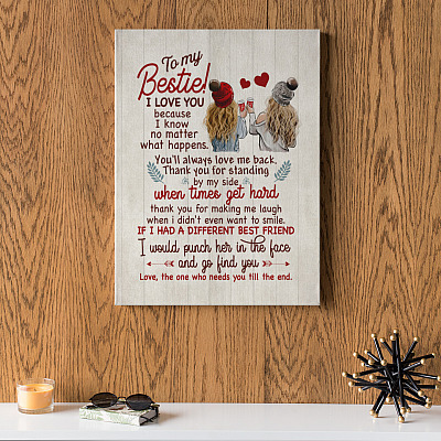 Alternative view of To My Bestie I Love You Gallery Wrapped Framed Canvas Prints - Unframed Poster - Home Decor Wall Art
