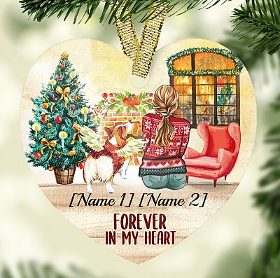 Alternative view of Personalized Corgi Dog Forever In My Heart Forever In My Heart Christmas Ornament - Holiday Heart Ornament