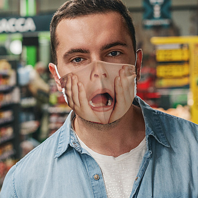 Alternative view of Funny Kevin McCallister Shocked Home Alone Washable Reusable Custom Printed Cloth Face Mask Cover