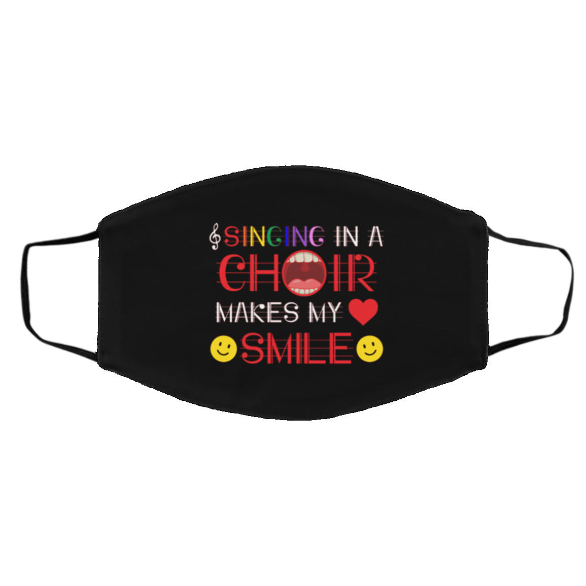 Singing In A Choir Makes My Heart Smile Washable Reusable Custom Printed Cloth Face Mask Cover, Black, Cloth Face Cover – Medium/Large Singing In A Choir Makes My Heart Smile Washable Reusable Custom Printed Cloth Face Mask Cover, Black, Cloth Face Cover – Medium/Large