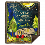 Drunk Campers Personalized Blanket, White, Woven Blanket - 50x60 Drunk Campers Personalized Blanket, White, Woven Blanket - 50x60