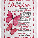 Mom To My Daughter Inside This Blanket There Is A Piece Of My Heart Butterfly Fleece Blanket - Sherpa Blanket, White, Cozy Plush Fleece Blanket - 50x60 Mom To My Daughter Inside This Blanket There Is A Piece Of My Heart Butterfly Fleece Blanket - Sherpa Blanket, White, Cozy Plush Fleece Blanket - 50x60