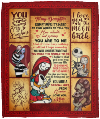 Gifts To My Daughter Sometimes It's Hard to Find Words Sally Fleece Blanket - Mink Sherpa Blanket - Woven Blanket, White, Cozy Plush Fleece Blanket - 50x60