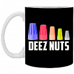 Deez Nuts Electrician Gift The Wire Nuts Ceramic Coffee Mug - Beer Stein - Water Bottle, Black, 11 oz. White Mug
