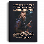 If They Stand Behind You Viking Warrior Gallery Wrapped Framed Canvas Prints - Unframed Poster - Home Decor Wall Art, White, 0.75'' Framed Canvas