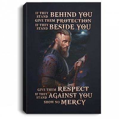 If They Stand Behind You Viking Warrior Gallery Wrapped Framed Canvas Prints - Unframed Poster - Home Decor Wall Art, White, 0.75'' Framed Canvas