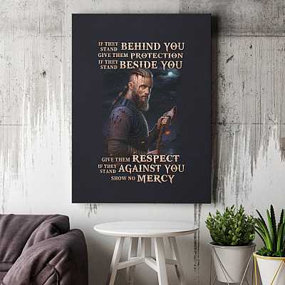 Alternative view of If They Stand Behind You Viking Warrior Gallery Wrapped Framed Canvas Prints - Unframed Poster - Wall Art