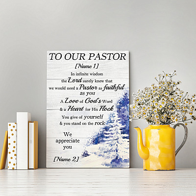 Alternative view of Personalized To Our Pastor Gallery Wrapped Framed Canvas Prints – Unframed Poster - Home Decor Wall Art