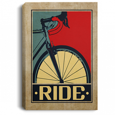 Ride Biker Hope Style Framed Canvas - Unframed Poster - Bike Canvas Wall Art, White, 0.75'' Framed Canvas