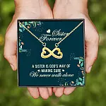 Sister Forever A Sister Is God's Way Of Making Sure We Never Walk Alone Infinity Heart Pendant Necklace