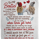 To My Bestie I Love You Because I Know No Matter What Happen Fleece Blanket - Premium Sherpa Blanket, White, Cozy Plush Fleece Blanket - 50x60 To My Bestie I Love You Because I Know No Matter What Happen Fleece Blanket - Premium Sherpa Blanket, White, Cozy Plush Fleece Blanket - 50x60