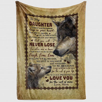 Alternative view of To My Daughter I Want You Believe Deep In Your Heart Fleece Blanket - Premium Sherpa Blanket - Woven Blanket