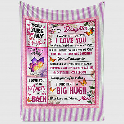 Alternative view of To My Daughter I Want You To Know I Love You Fleece Blanket - Premium Sherpa Blanket - Woven Blanket