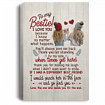 To My Bestie I Love You Gallery Wrapped Framed Canvas Prints - Unframed Poster - Home Decor Wall Art, White, 0.75'' Framed Canvas