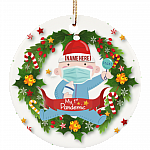 Personalized Baby First Christmas Pandemic My 1st Christmas Ornament - Baby Holiday Flat Circle Ornament Keepsake, White, Circle Ornament Personalized Baby First Christmas Pandemic My 1st Christmas Ornament - Baby Holiday Flat Circle Ornament Keepsake, White, Circle Ornament