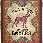 Just A Girl Who Loves Boxers Boho Fleece Blanket - Boxer Lover Premium Mink Sherpa Blanket - Woven Blanket, White, Cozy Plush Fleece Blanket - 50x60 Just A Girl Who Loves Boxers Boho Fleece Blanket - Boxer Lover Premium Mink Sherpa Blanket - Woven Blanket, White, Cozy Plush Fleece Blanket - 50x60