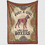 7VT. Just A Girl Loves Boxer blanket mockup