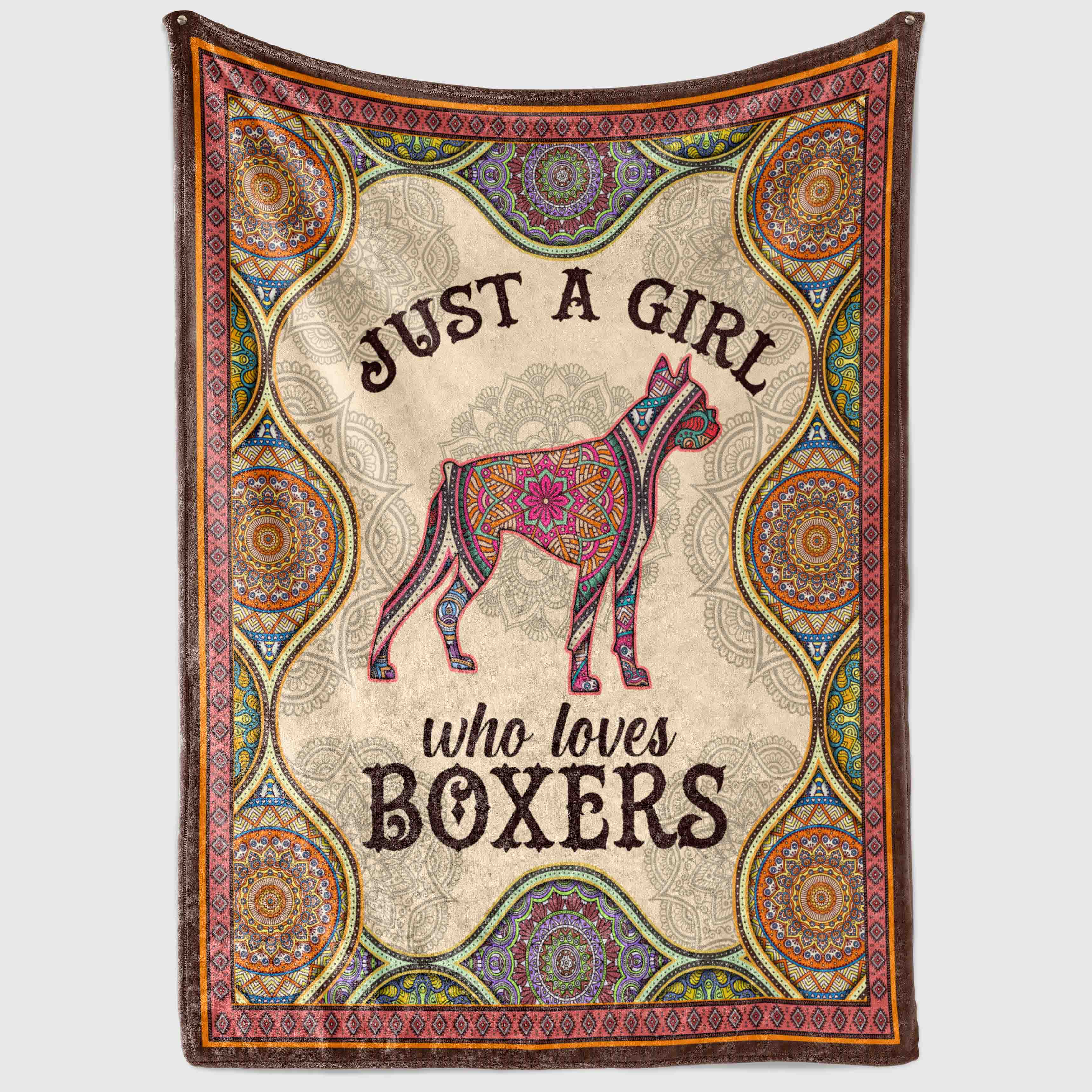 7VT. Just A Girl Loves Boxer blanket mockup