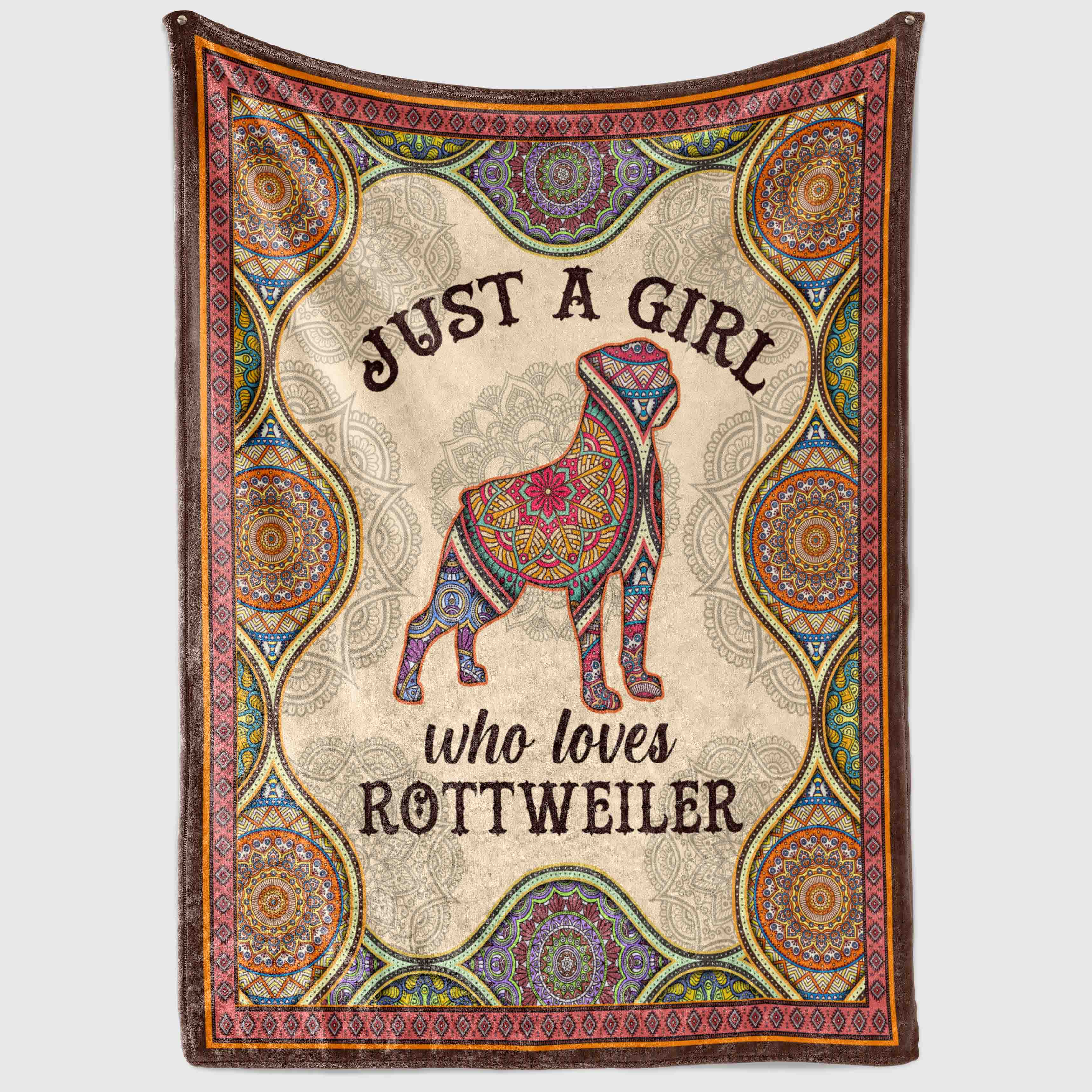 7VT. Just A Girl Loves rottweiler blanket mockup