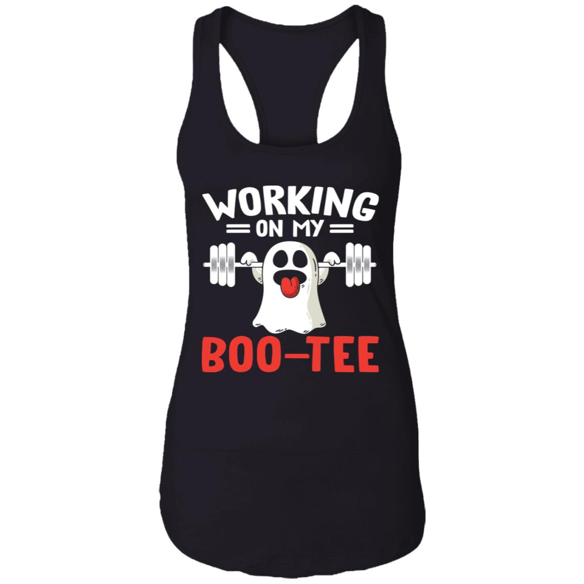 Halloween Working On My Boo-Tee Cotton Tank Top Tee - Ladies Racerback Tank, Black, Ladies Racerback Tank Halloween Working On My Boo-Tee Cotton Tank Top Tee - Ladies Racerback Tank, Black, Ladies Racerback Tank