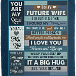 Husband To My Future Wife The Day I Met You I Found My Missing Piece Vintage Fleece Blanket - Mink Blanket, White, Cozy Plush Fleece Blanket - 50x60