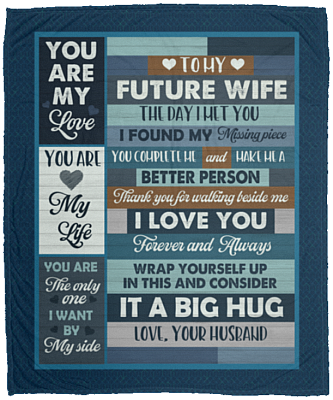 Husband To My Future Wife The Day I Met You I Found My Missing Piece Vintage Fleece Blanket - Mink Blanket, White, Cozy Plush Fleece Blanket - 50x60