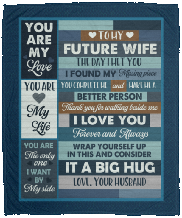 Husband To My Future Wife The Day I Met You I Found My Missing Piece Vintage Fleece Blanket - Mink Blanket, White, Cozy Plush Fleece Blanket - 50x60