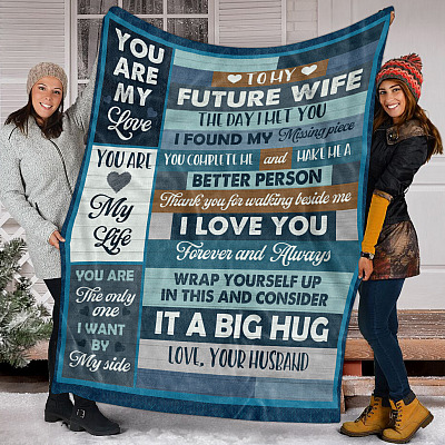 Alternative view of Husband To My Future Wife The Day I Met You I Found My Missing Piece Vintage Fleece Blanket - Mink Blanket