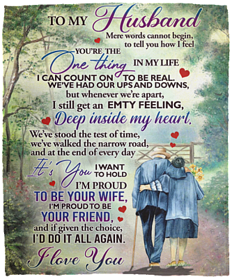 From Wife To Husband I'm Proud To Be Your Wife Proud To Be Your Friend Romantic Anniversary Fleece Blanket, White, Cozy Plush Fleece Blanket - 50x60