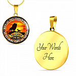 From Dad To My Daughter Lion Necklace - This Old Lion Have Your Back Saying Daughter Circle Pendant Necklace - Circle Luxury Necklace (Gold Plated)