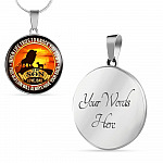 From Dad To My Son Lion Quote Necklace - This Old Lion Have Your Back Saying Lion Son Circle Pendant Necklace - Circle Luxury Necklace (Silver)