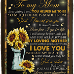 Sunflower To My Mom Everything I Am I Love You With All My Heart Fleece Blanket - Premium Sherpa Blanket, White, Cozy Plush Fleece Blanket - 50x60 Sunflower To My Mom Everything I Am I Love You With All My Heart Fleece Blanket - Premium Sherpa Blanket, White, Cozy Plush Fleece Blanket - 50x60