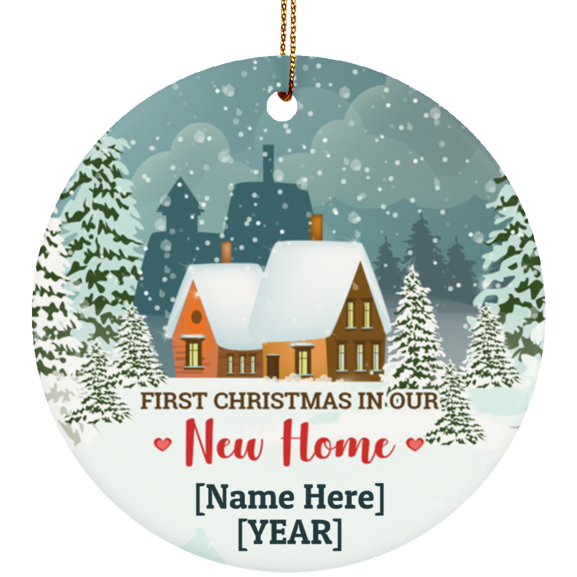 Personalized First Christmas In Our New Home New Couple Married Mr & Ms Holiday Decoration Circle Ornament, White, subornc-circle-ornament Personalized First Christmas In Our New Home New Couple Married Mr & Ms Holiday Decoration Circle Ornament, White, subornc-circle-ornament