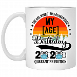 Personalized My Age Quarantined Birthday Ceramic Coffee Mug - Beer Stein - WaterBottle - Color Changing Mug, White, 11 oz. White Mug