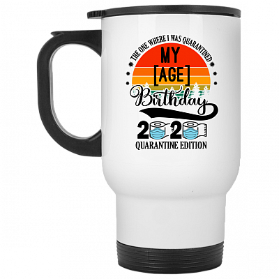 14 oz. White Travel Mug
